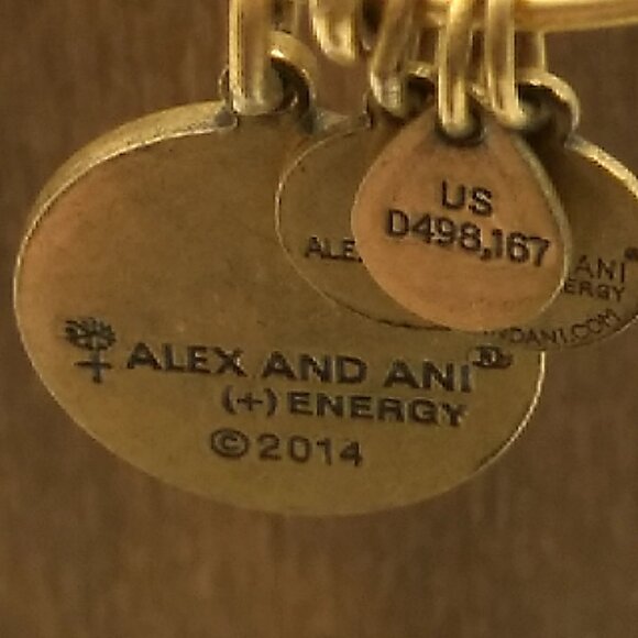 Alex and Ani Initial 'W' Charm Bangle Bracelet Rafaelian Gold Finish Expandable - Picture 8 of 11